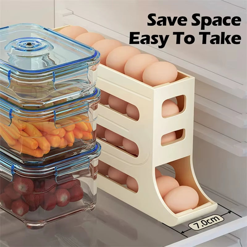 Refrigerator Egg Storage Box Kitchen Egg Box Storage Egg Box Large Capacity Dedicated Egg Carton Egg Rolling Egg Storage Box